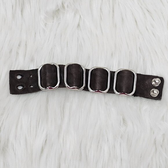 Giving Bracelet Soft Leather Buckle Slide Brown Wide Cuff Bracelet - Picture 4 of 8